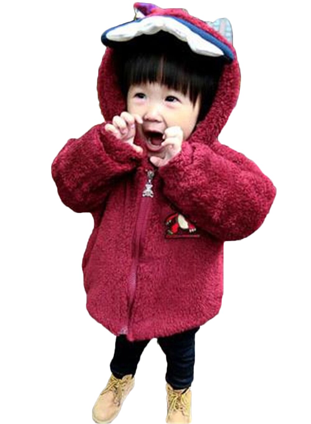 【送料無料】[JIANGWEI] トップス キッズ服 子供綿服 保温 冬 暖かい 男女兼用 男の子 カッコイイ 赤ちゃん アウター 中綿 ジャケット 可愛い 動物 恐竜 色：レッド、サイズ：120