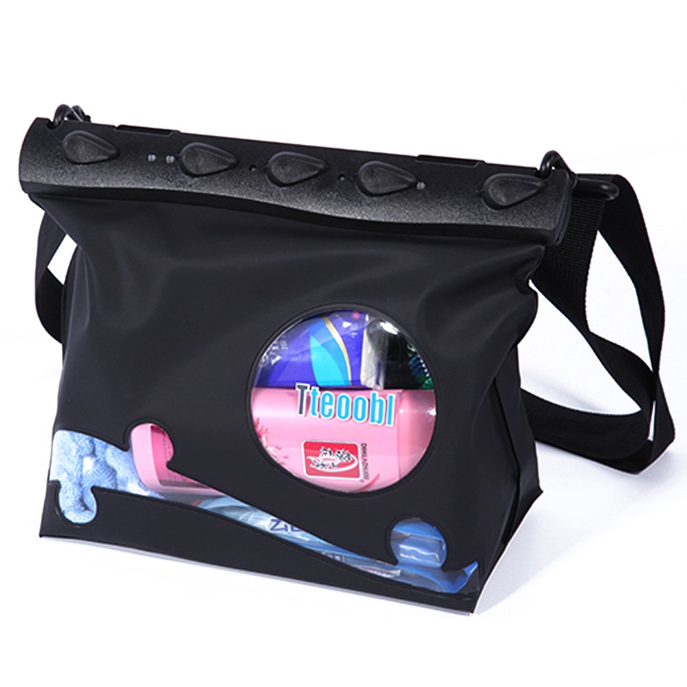 【送料無料】Tonna（トンナ） 防水バッグ 完全防水 防水ポーチ 全6色 防水国際保護等級IPX8 水中深さ20m防水可能 PVC素材 海水浴 釣り プール ダイビング アウトドア ショルダーバッグ 【Lサイズ】 色：ブラック、サイズ：L