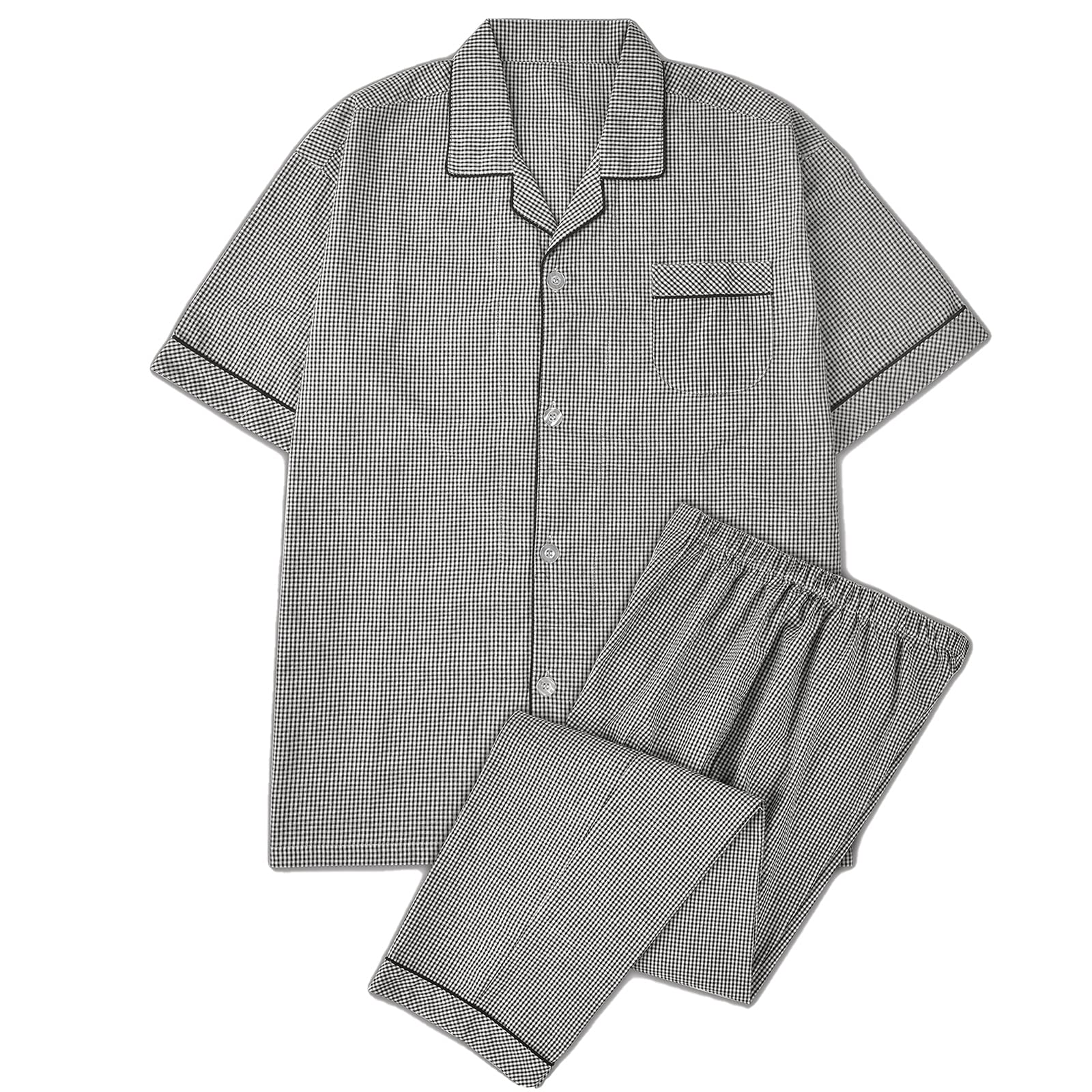 【送料無料】[J＆Y] パジャマ メンズ 春夏 綿100 二重 ガーゼ サッカー 前開き 紳士 パジャマ 上下 セ..