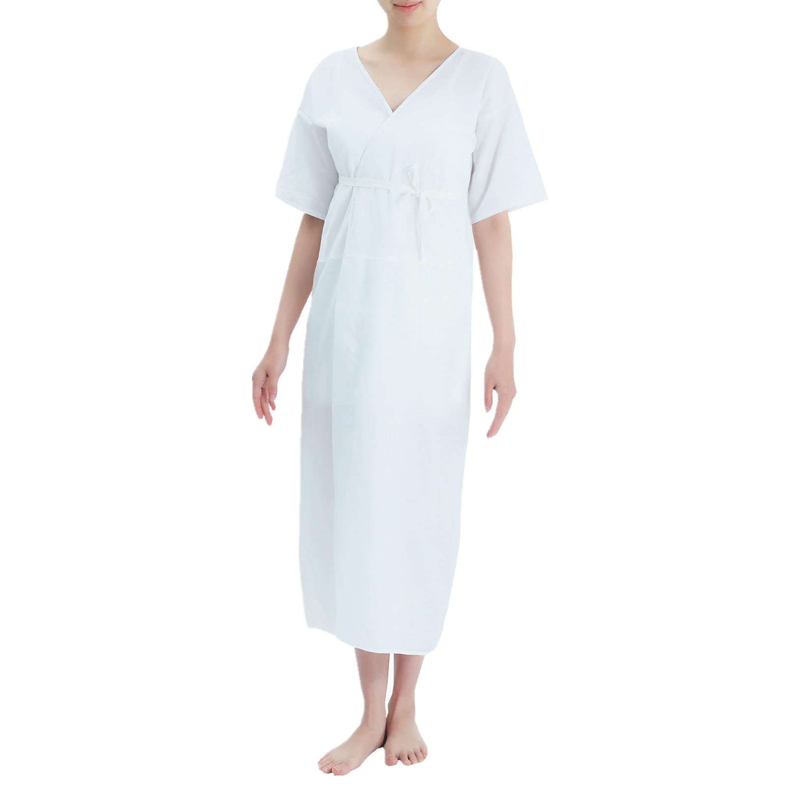 【送料無料】[TOuWA] 着物肌着 洗える 浴衣 和装下着 肌襦袢 ワンピース 着物スリップ 通年 レディース 七五三 お宮参り 紅葉狩り 結婚式 花嫁 パーティ お茶会 色：ホワイト、サイズ：M