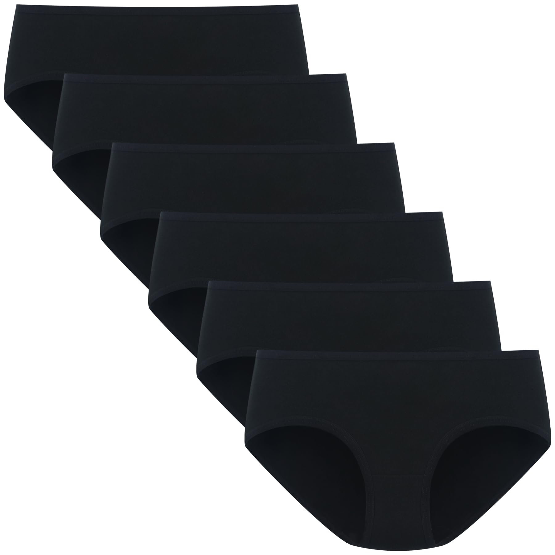 【送料無料】[POPKOK] ［ポップコー]ショーツ レディース 下着 セット 女性用 綿 レギュラー インナーパンツ ローライズ 肌着 6枚組 M-4L 色：ブラック、サイズ：5L