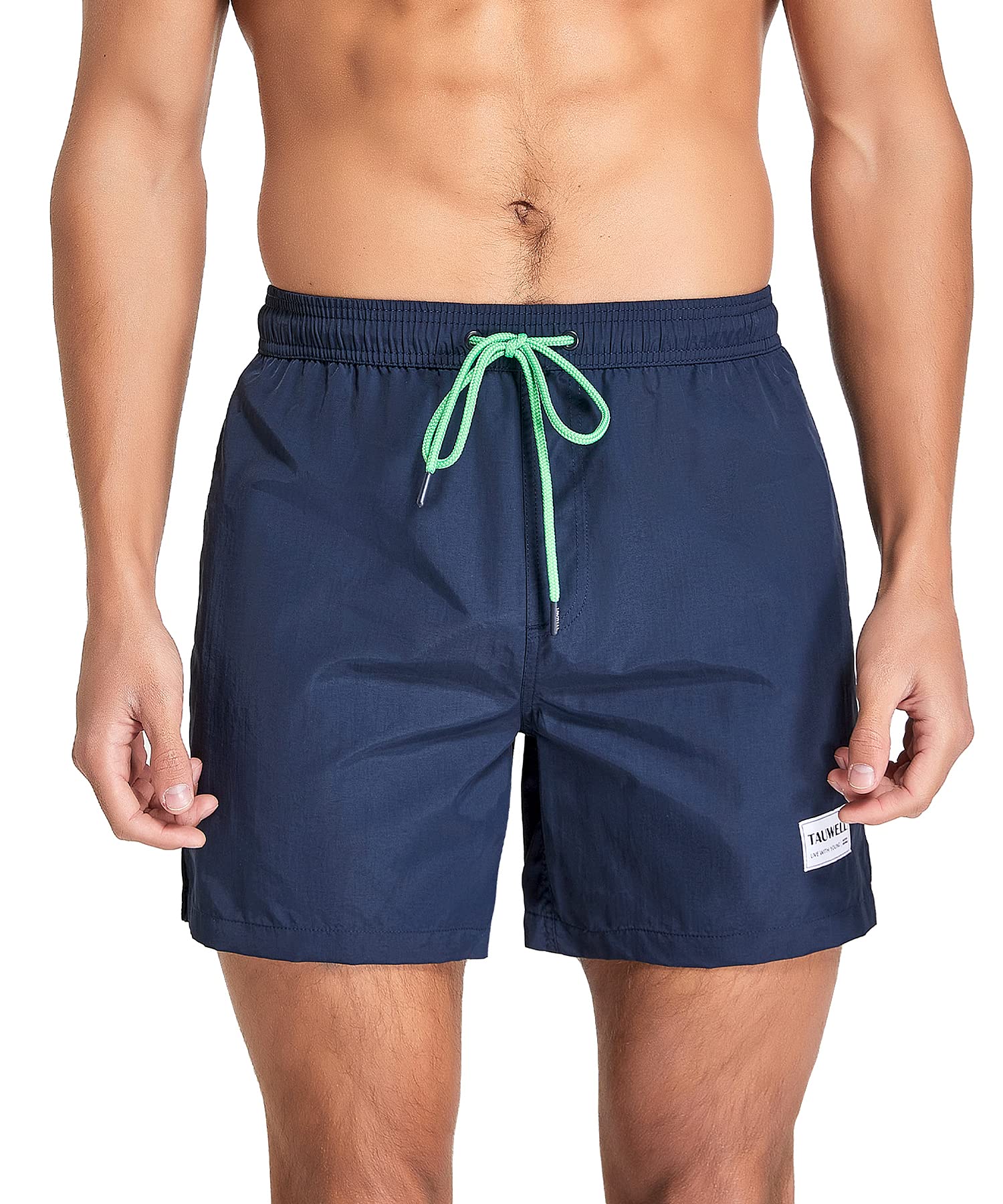 【送料無料】[Yotonna] ヨトンナ 海水パンツ 水着 サーフパンツ メンズ 海パン [水陸両用・吸水速乾] トランクス 短パン ボードショーツ ビーチパンツ スイムウェア 無地 おしゃれ メッシュインナー付き 大きいサイズ 色：ネイビー、サイズ：L