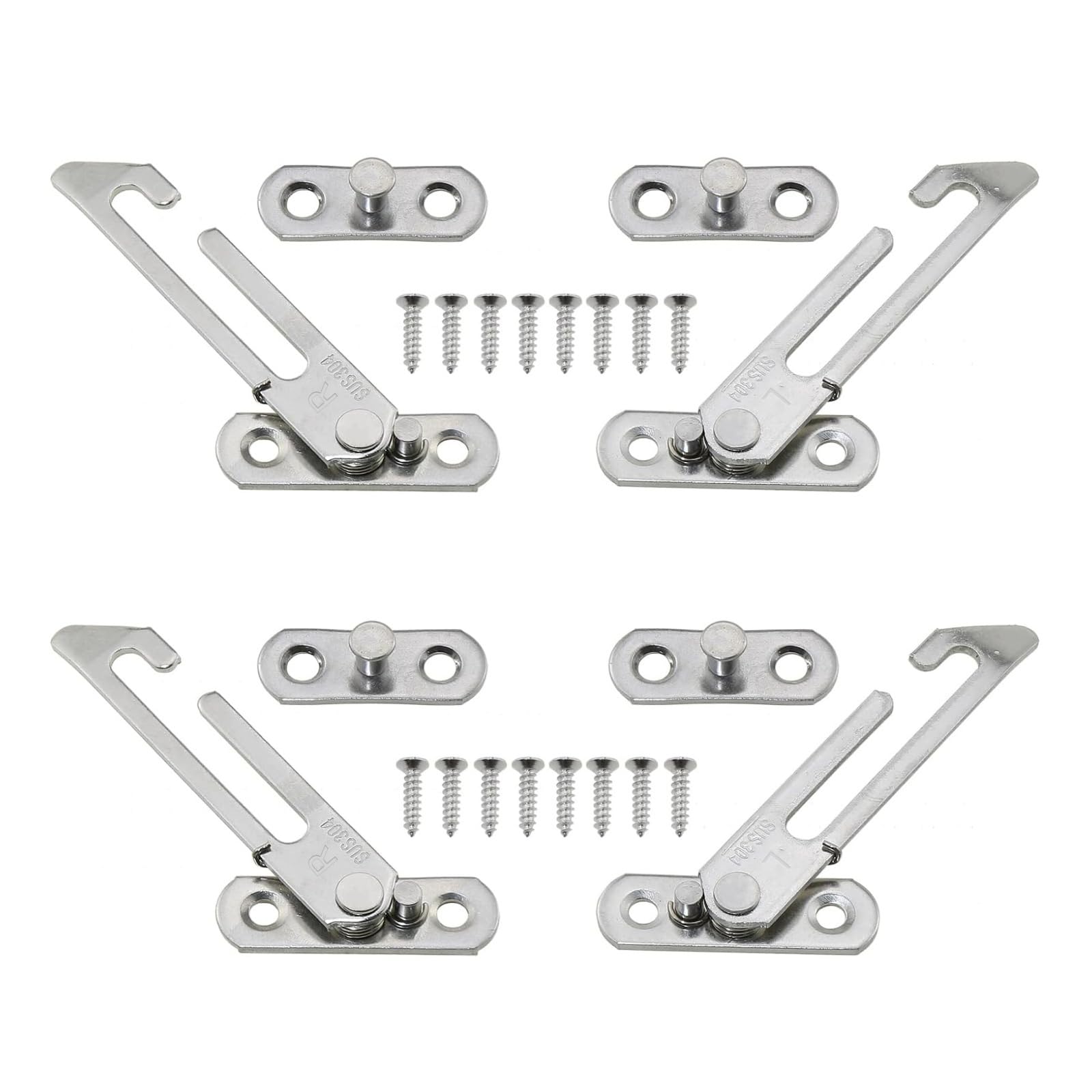 【送料無料】ピース 安全ロック 滑り出し窓 窓セキュリティロック 304ステンレス鋼 スライド式 ストッパー スライドロック 防犯 開き窓調整器 制限器 アルミ木製 子供安全 金属プロファイル 調整可能 固定ネジ付き ドアと窓用