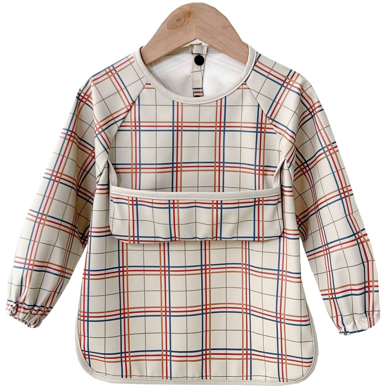 【送料無料】[GoUseGo] お食事エプロン 長袖 ベビー 食事用エプロン 女の子 洗える 袖付き 離乳食エプ..