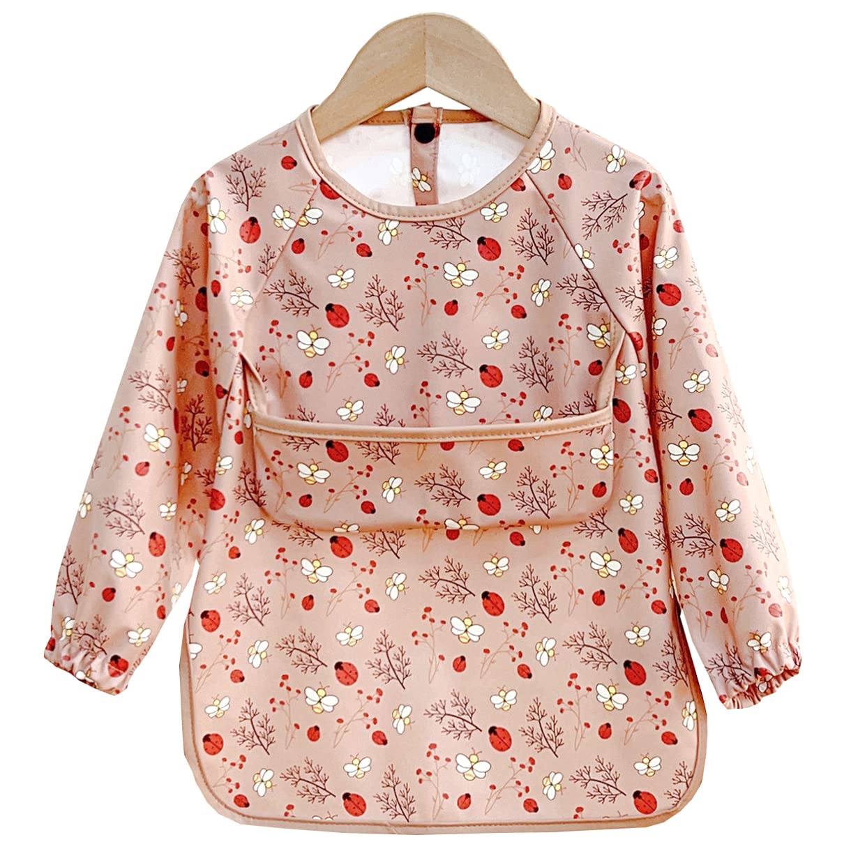 【送料無料】[GoUseGo] お食事エプロン 長袖 ベビー 食事用エプロン 女の子 洗える 袖付き 離乳食エプ..