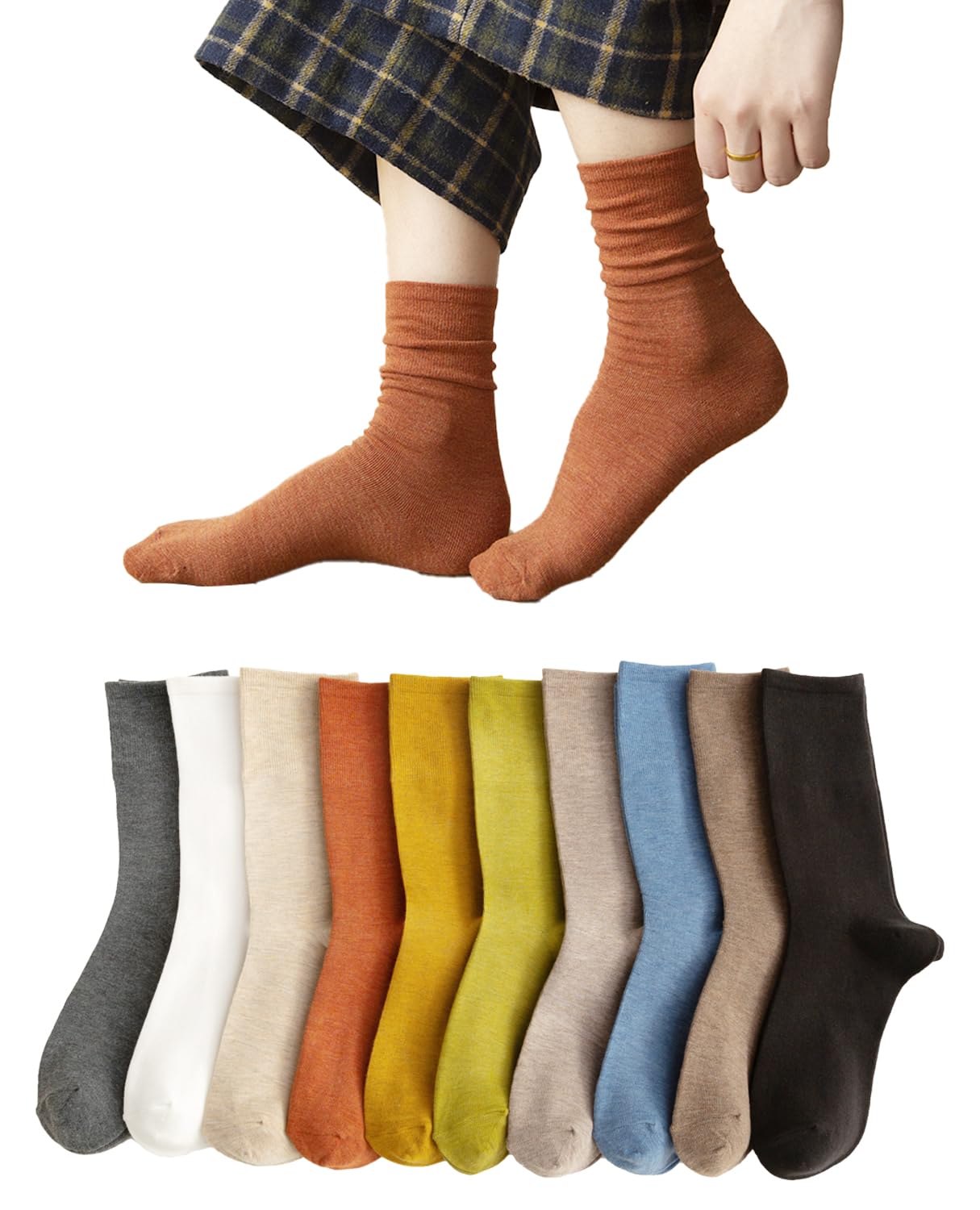 【送料無料】[Kayuuhin] 靴下 レディース ソックス 春秋冬 10足セット カラーソックス 女性用 かわいい..