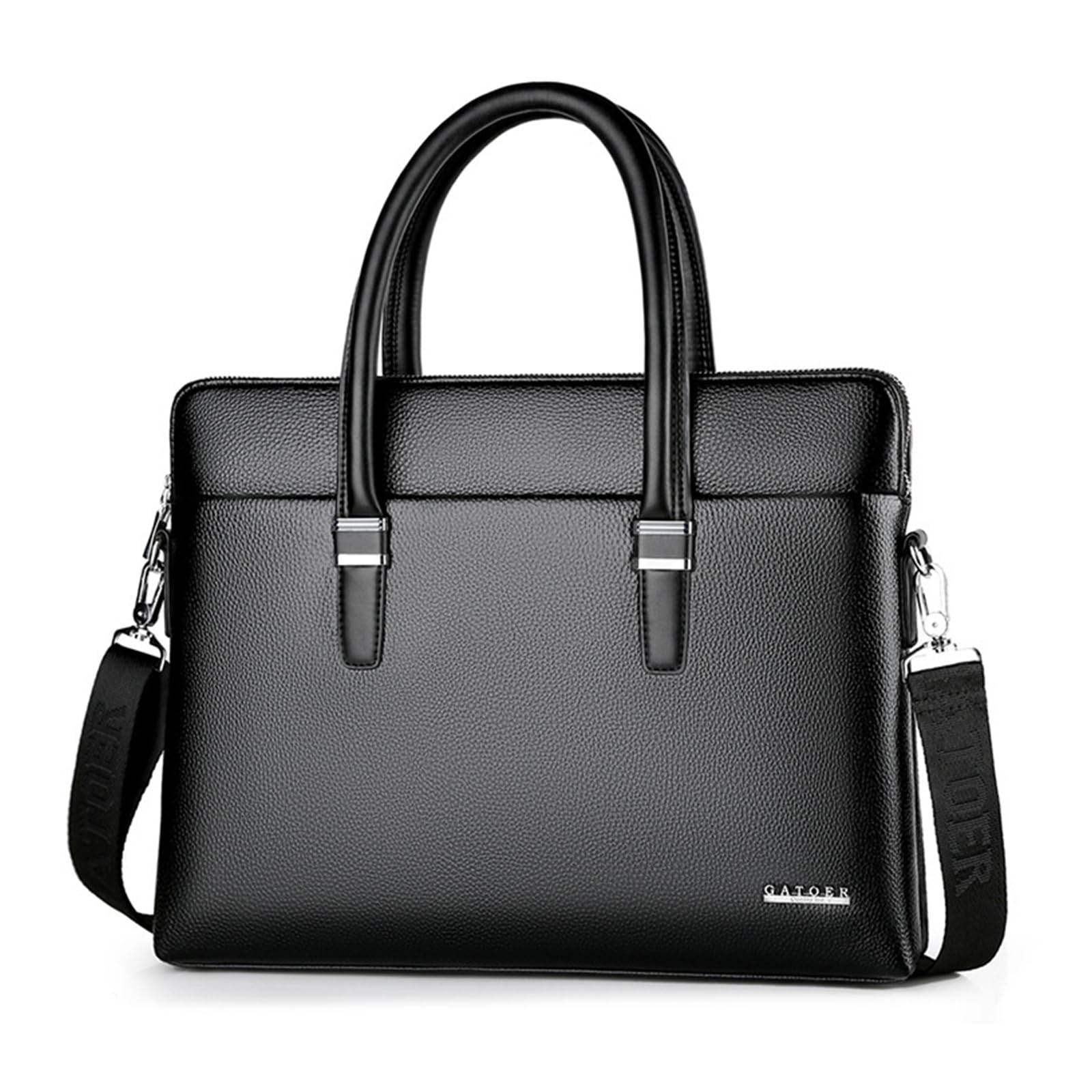 【送料無料】ビジネスバッグ メンズ 軽量 トートバッグ PUレザー 鞄 おしゃれ 大容量 ブリーフケース 就活 ハンドバッグ 撥水 耐摩擦 2way A4対応 仕事 通勤 出張 リクルートバッグ 色：ブラック、サイズ：W39.5 Cm*D6cm*H29cm