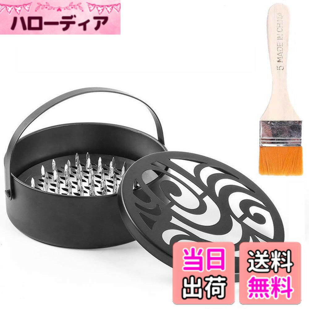 【送料無料】防蚊 蚊取線香入れ 蚊遣り 蚊取り線香 スチール製 蚊取りポット 蚊取り線香ホルダー 吊り下げ ブロック 虫よけ 蚊取り器 持ち運び便利 刺さずに使える 屋外 屋内 刷毛付き 色：F