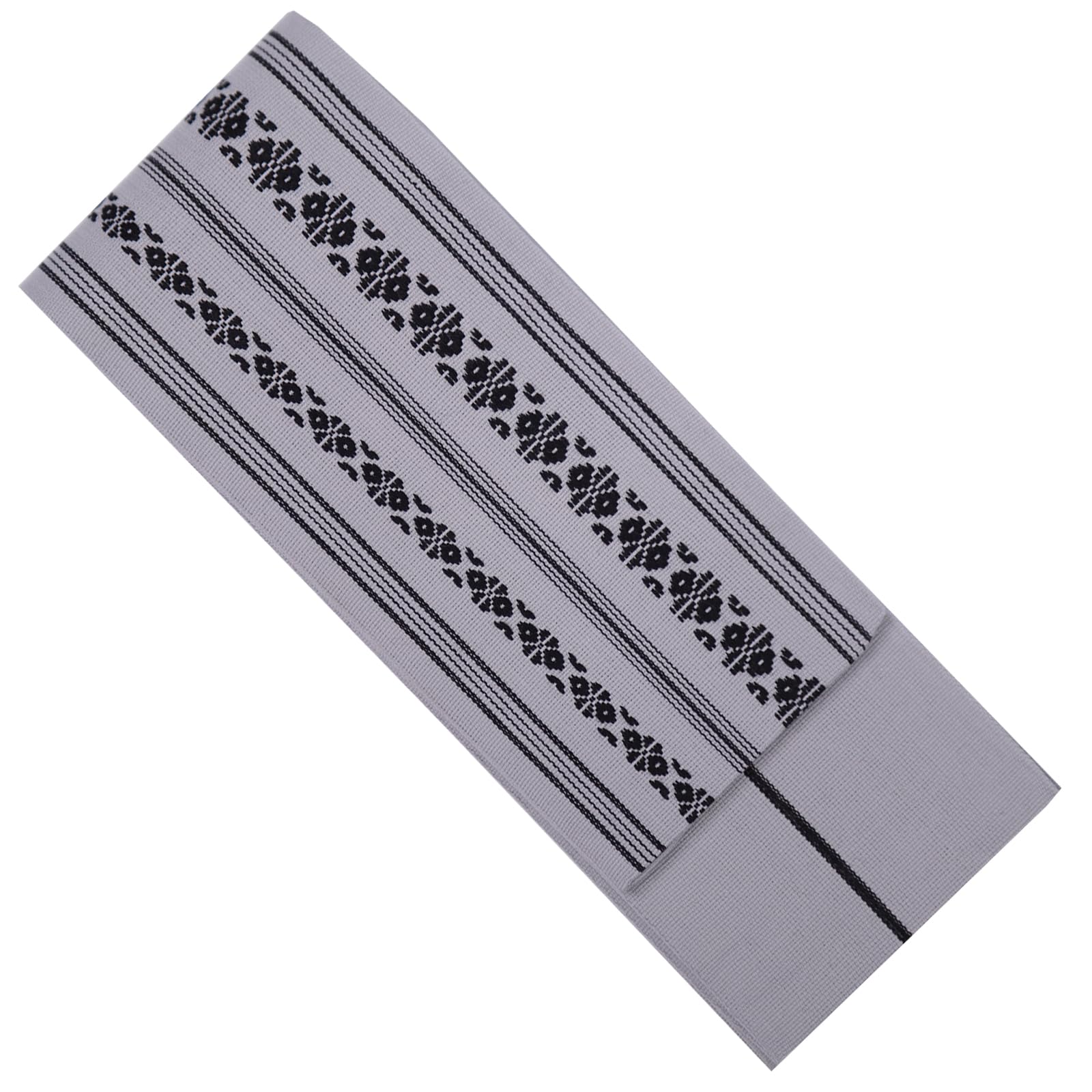 【送料無料】[TOuWA] 角帯 帯 綿 献上柄 男帯 メンズ 男 紳士 浴衣 着物 弓道 和服用 成人式（結び方ガイド付き） 色：グレー