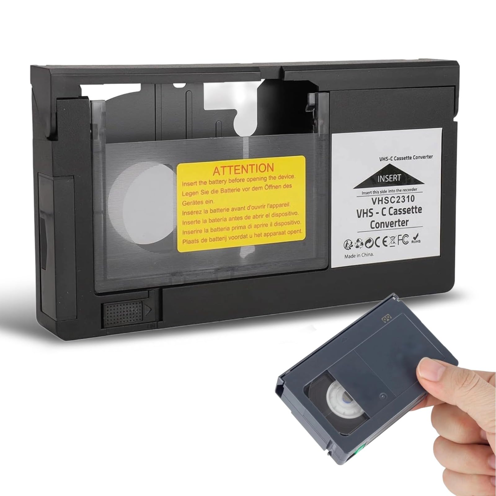 【送料無料】VHS C カセットアダプター VHS C SVHS ビデオカメラ用、S VHS C S VHS テープ用再生録画ビ..