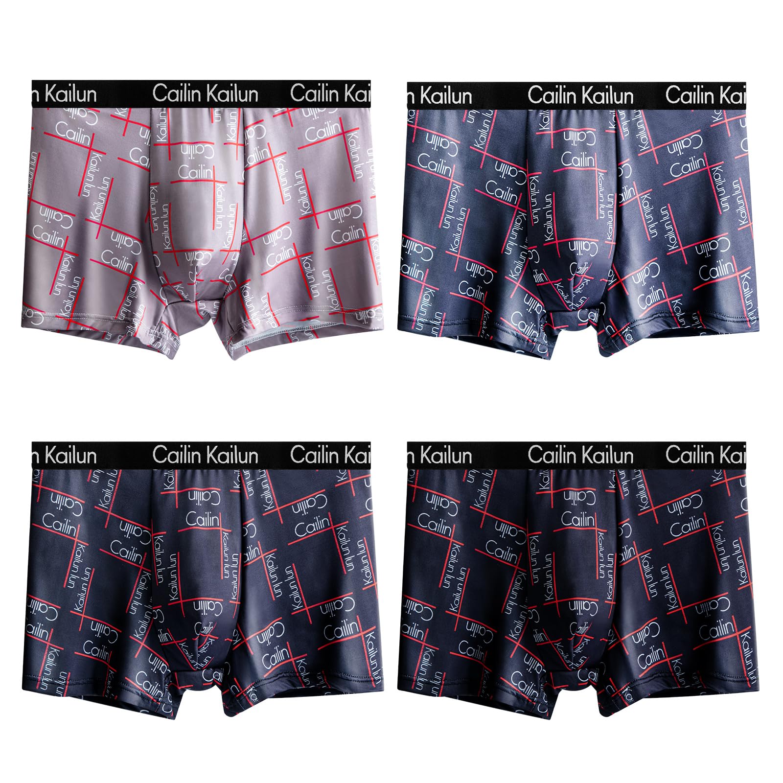 【送料無料】[Cailin Kailun] L~5XL 大きいサイズ ボクサーパンツ メンズ 下着 4枚セット 前閉じ 吸水..