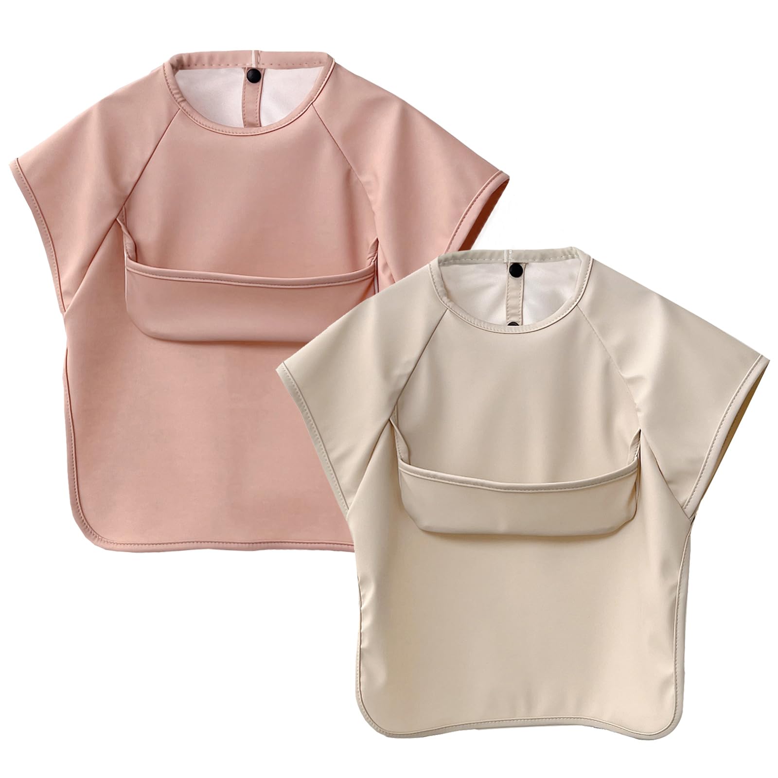 【送料無料】[GoUseGo] お食事エプロン ベビー 半袖 離乳食エプロン 2枚セット 防水 食事用エプロン 防..