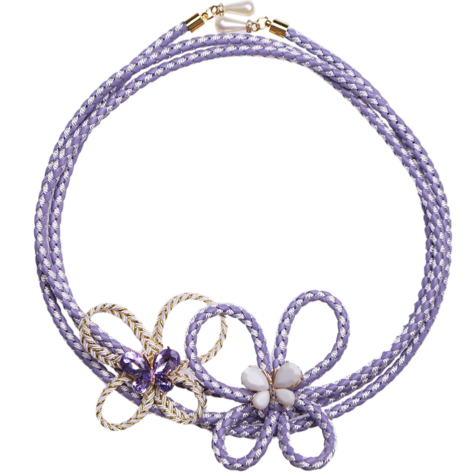 【送料無料】[TOuWA] 帯締め 帯飾り 飾り紐 蝶々 レディース 着物小物 和装アクセサリー 浴衣 振袖 成人式 卒業式 色：パープル