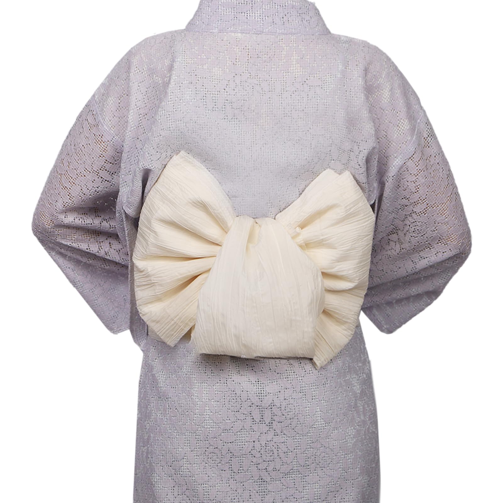 【送料無料】[TOuWA] 作り帯 しわ 浴衣帯 前板セット 結び帯 レディース 大人 無地 簡単 蝶リボン 帯 後に差し込むだけ 花火大会 お祭り ゆかた 浴衣アレンジ コーディネート 色：クリーム