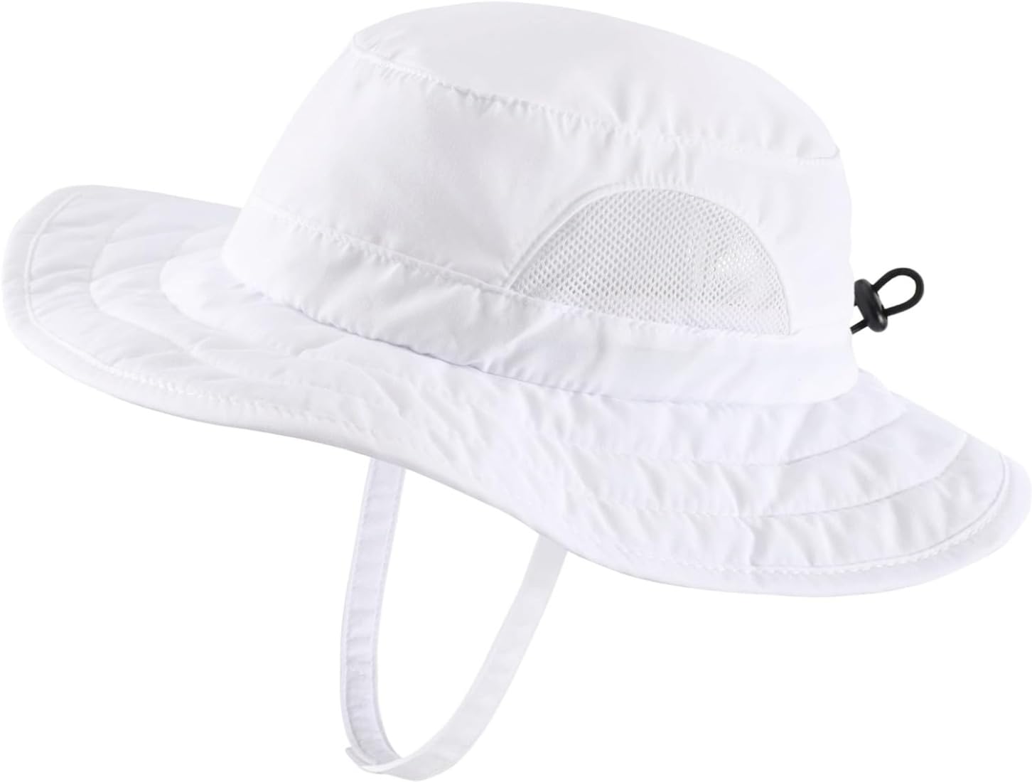 【送料無料】[Connectyle]キッズ UPF 50+ サファリハット 紫外線 UVカット ハット 子供 通園 通学 帽子 調整可能 色：ホワイト、サイズ：M-L