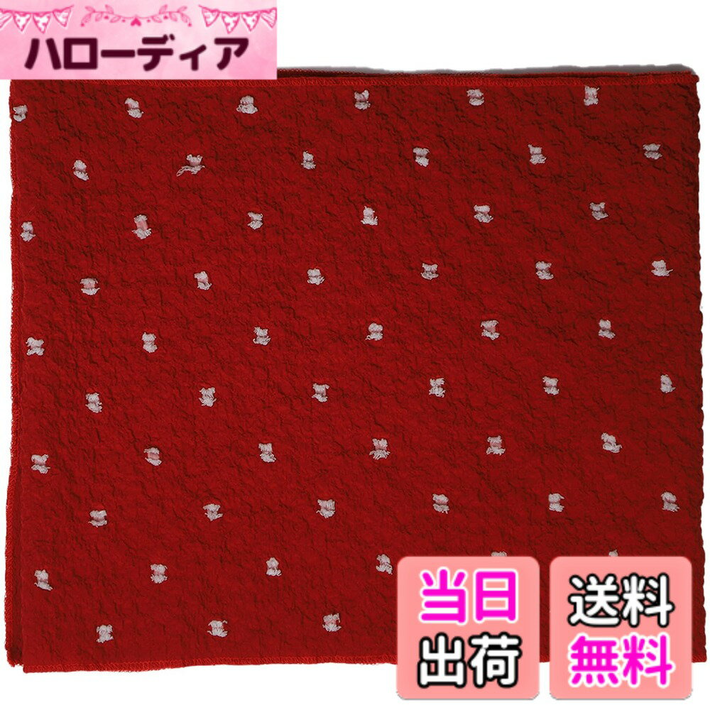 【送料無料】[TOuWA] 帯揚 水玉柄 柄帯揚げ 総絞り風帯揚げ ボリューム感 総柄 洗える 成人式 卒業式 振袖 浴衣 紬用 通年用 色：レッド