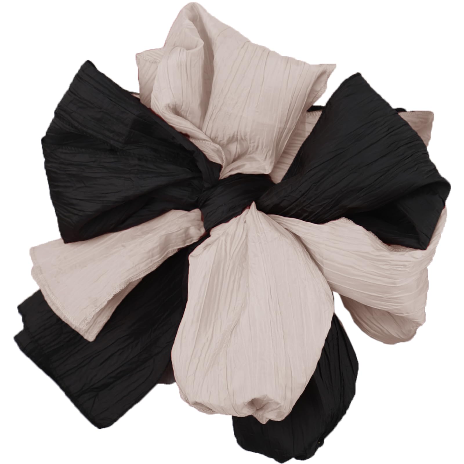 【送料無料】[TOuWA] しわ兵児帯 へこ帯 帯 2本セット 無地 単色 大人用 レディース 浴衣 色：黒＋クリーム