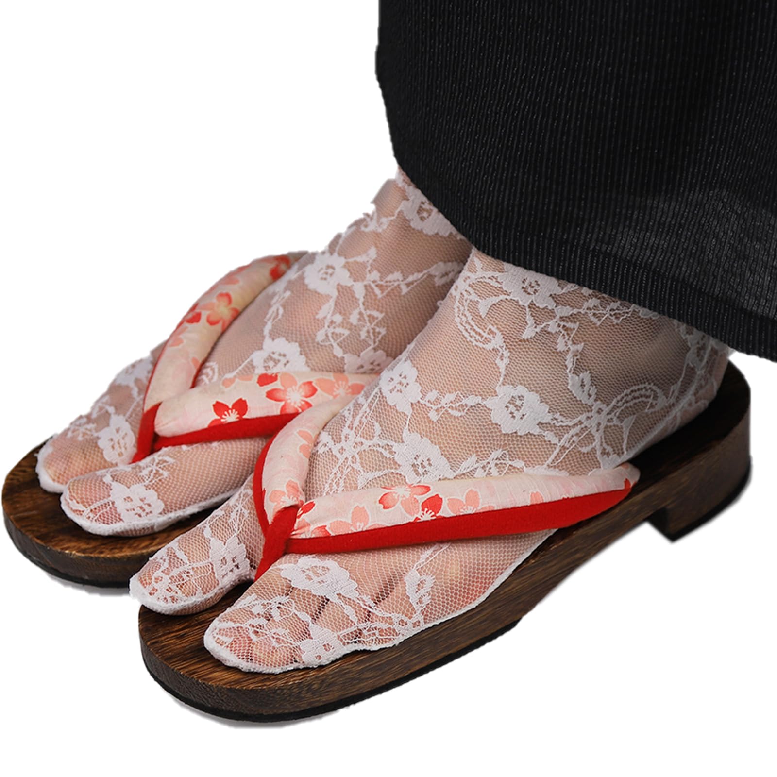 【送料無料】[TOuWA] レース足袋 足袋 レース 花柄 滑り止め付き 浴衣 振袖 成人式 卒業式 袴 女性用 色：ホワイト、サイズ：Free Size