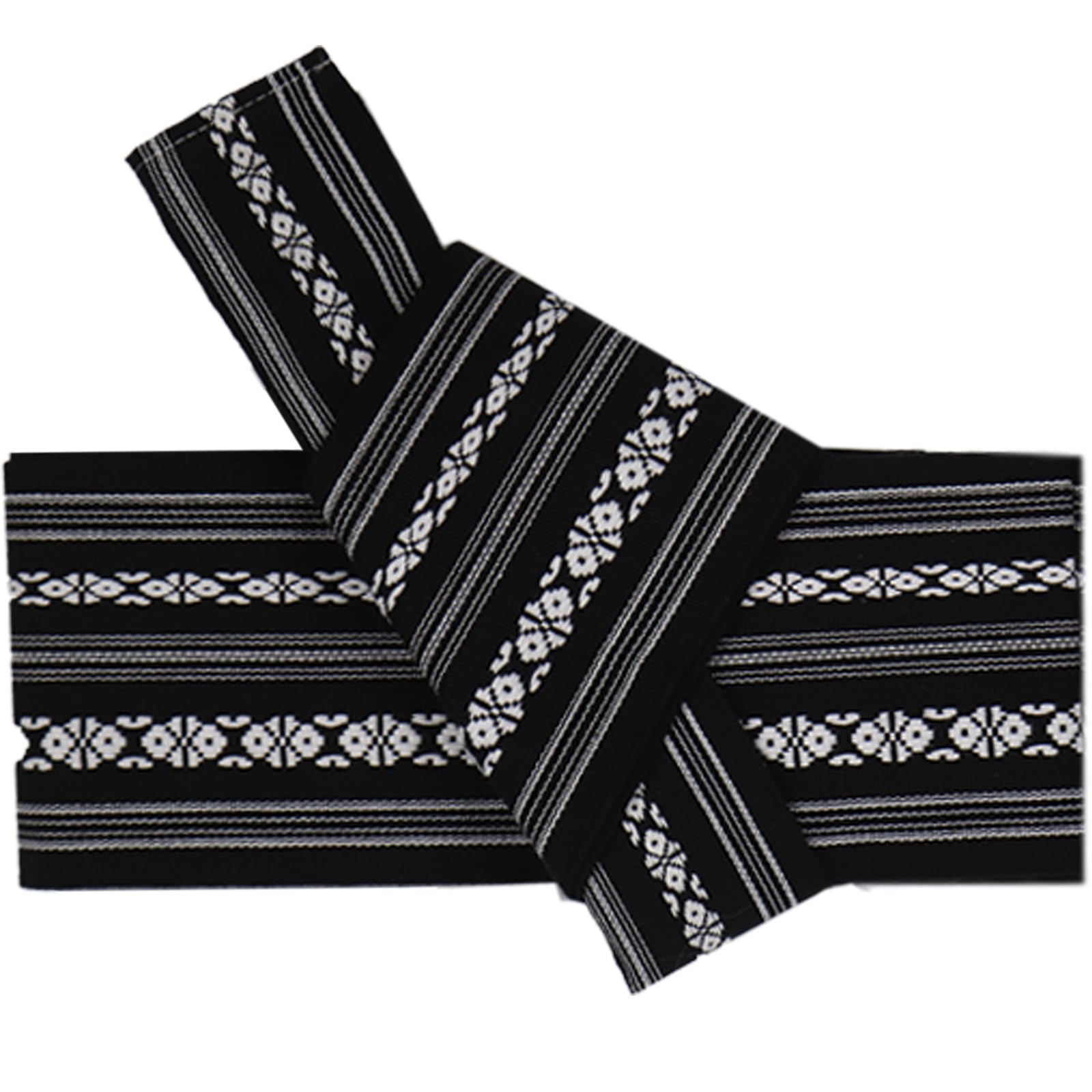 【送料無料】[TOuWA] ワンタッチ角帯 帯 綿 献上柄 男帯 メンズ 男女兼用 紳士 浴衣 着物 弓道 和服用 成人式 父の日ギフト （結び方ガイド付き） 色：ブラック