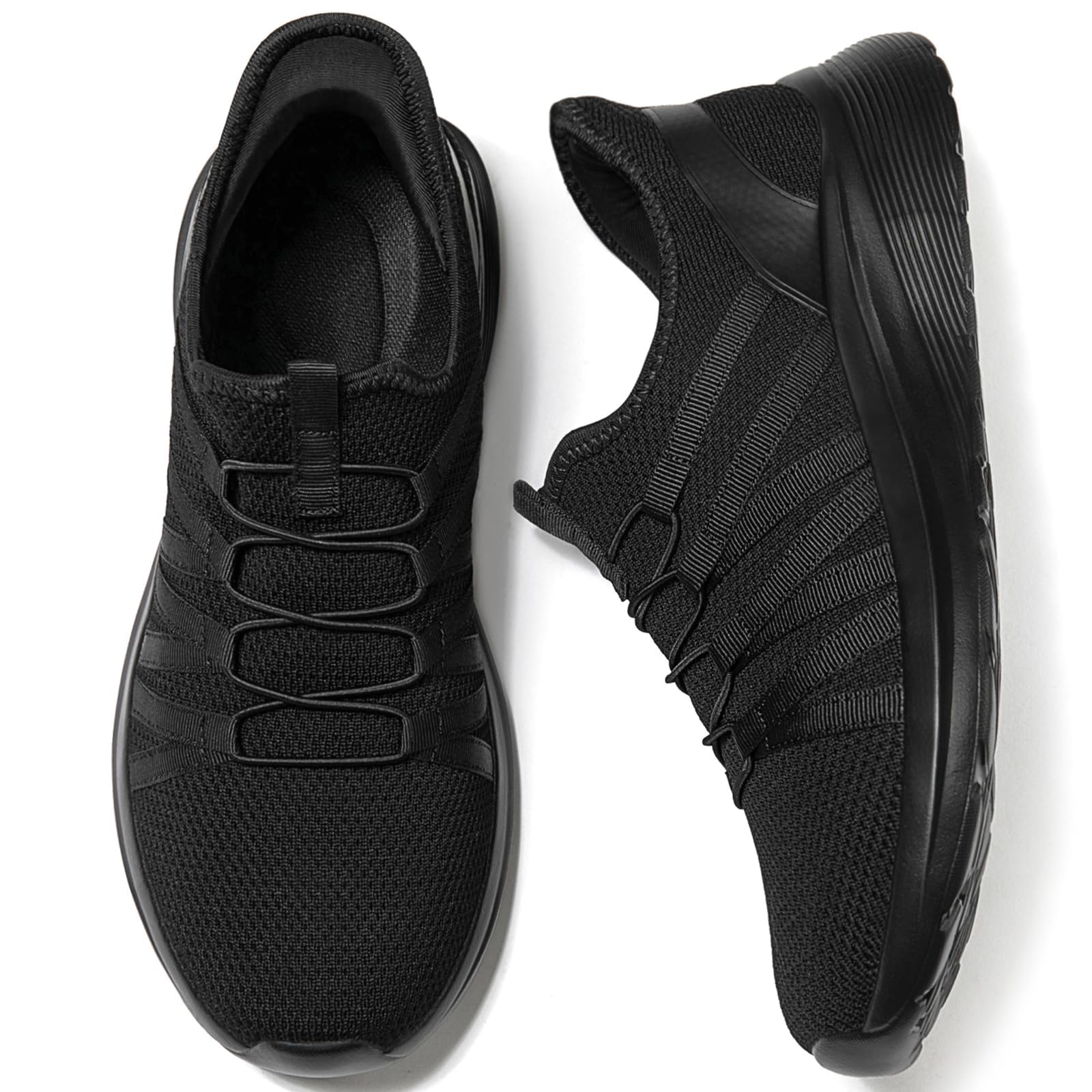 【送料無料】[MERPHINE] 【立ったまま履ける靴】スニーカー スリッポン メンズ 上履き ナースシューズ 室内履き 軽量 紐なし メッシュ 立ち仕事 通気性 黒 ブラック 色：オールブラック、サイズ：28.0 cm 3E