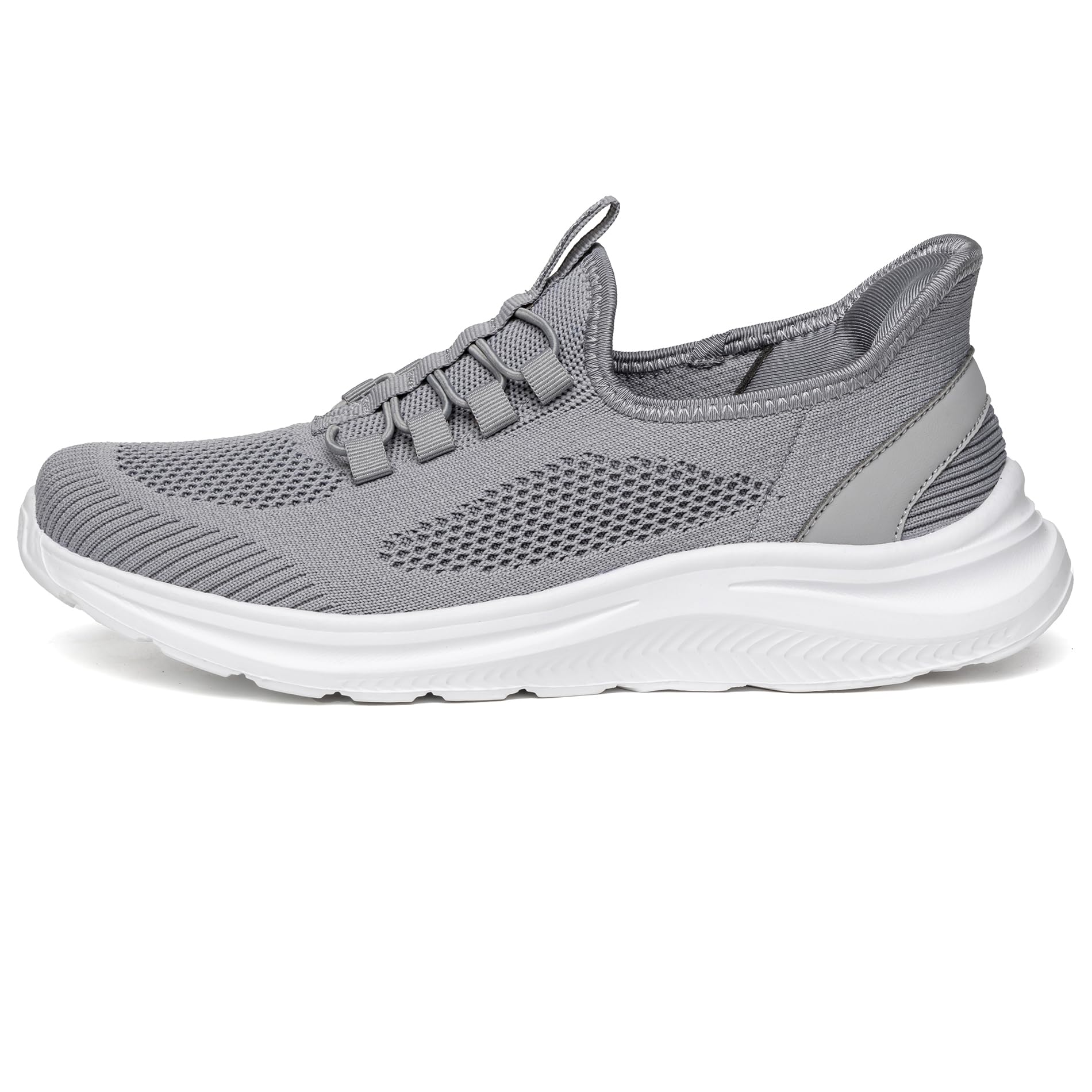 【送料無料】[フォクスセンス] スニーカー 【立ったままスッと履ける 手を使わない 】 ウォーキングシューズ メンズ レディース スポーツ スリッポン ランニングシューズ ローファー 世界一快適 カジュアル 紐なし 軽量 通勤 歩きやすい 色：グレー、サイズ：28.0 cm 3E