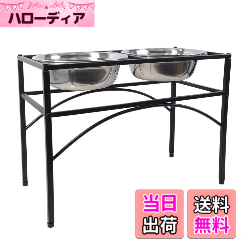 JPFASHIONING犬 食器 ペット食器スタンド 餌皿 猫 ペット食器台 ペット用食器 ペットダブボウルスタンド 犬食器ステンレス ペットボウル お皿 犬 猫 ペット用