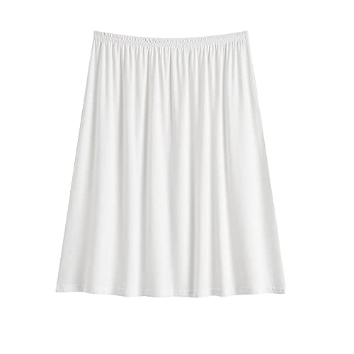 【送料無料】[supersakura] ペチコート スカート ワンピース インナー ぺチスカート レディース ショート ロング 透けない 透け防止 下着透け対策 シンプル アンダースカート ベージュ ホワイト ブラック 吸汗速乾 色：ホワイト、サイズ：65