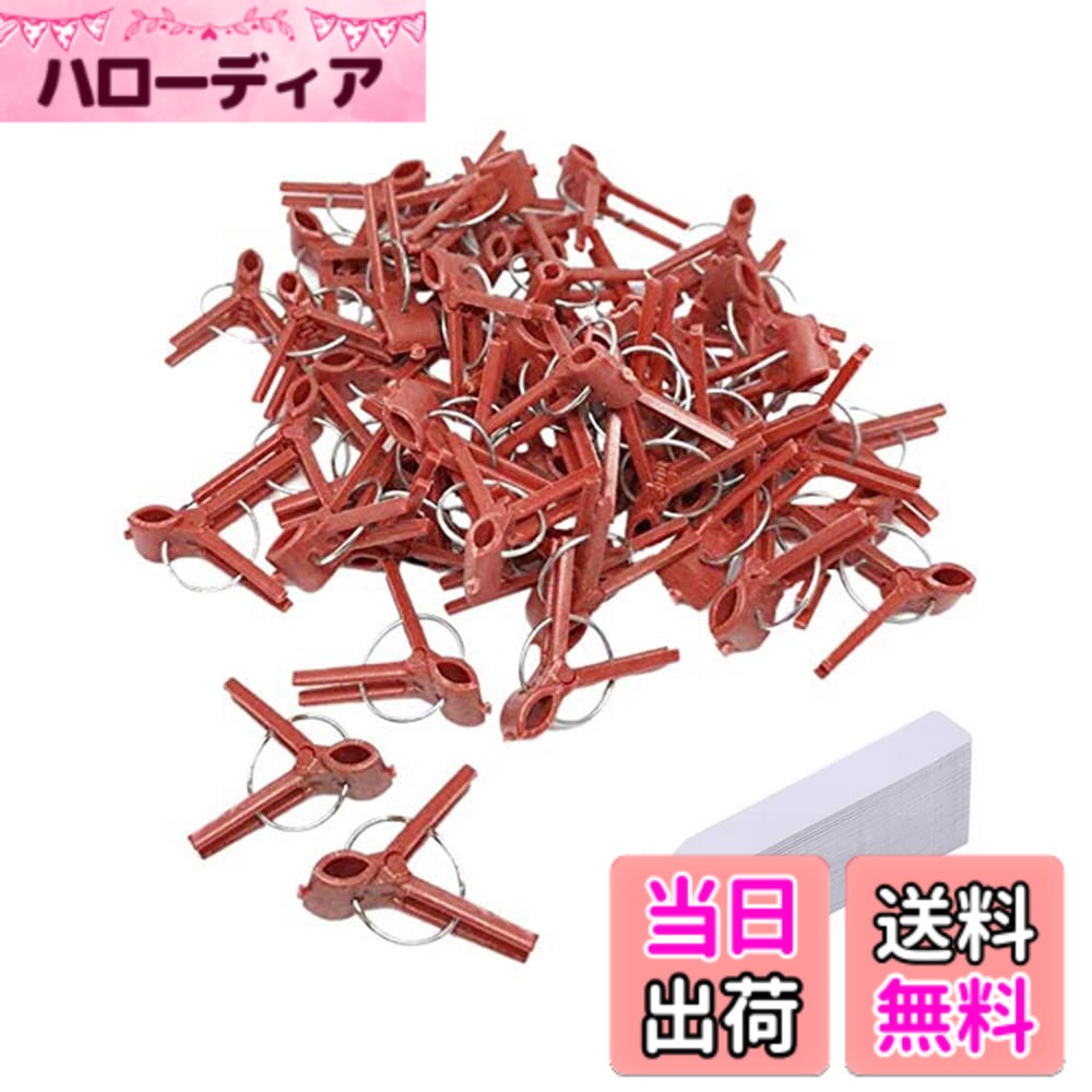 【送料無料】400個セット（200個の園芸植物丸口接木クリップ200個園芸ラベル）園芸植物丸口接木クリップ、野菜クリップ、植物移植クリップ、キュウリ、ナスとスイカ用園芸ラベル 園芸用ラベル 植物ラベル 花卉挿入ラベル 植物の管理 マーカー付き ポットサ 色：レッド