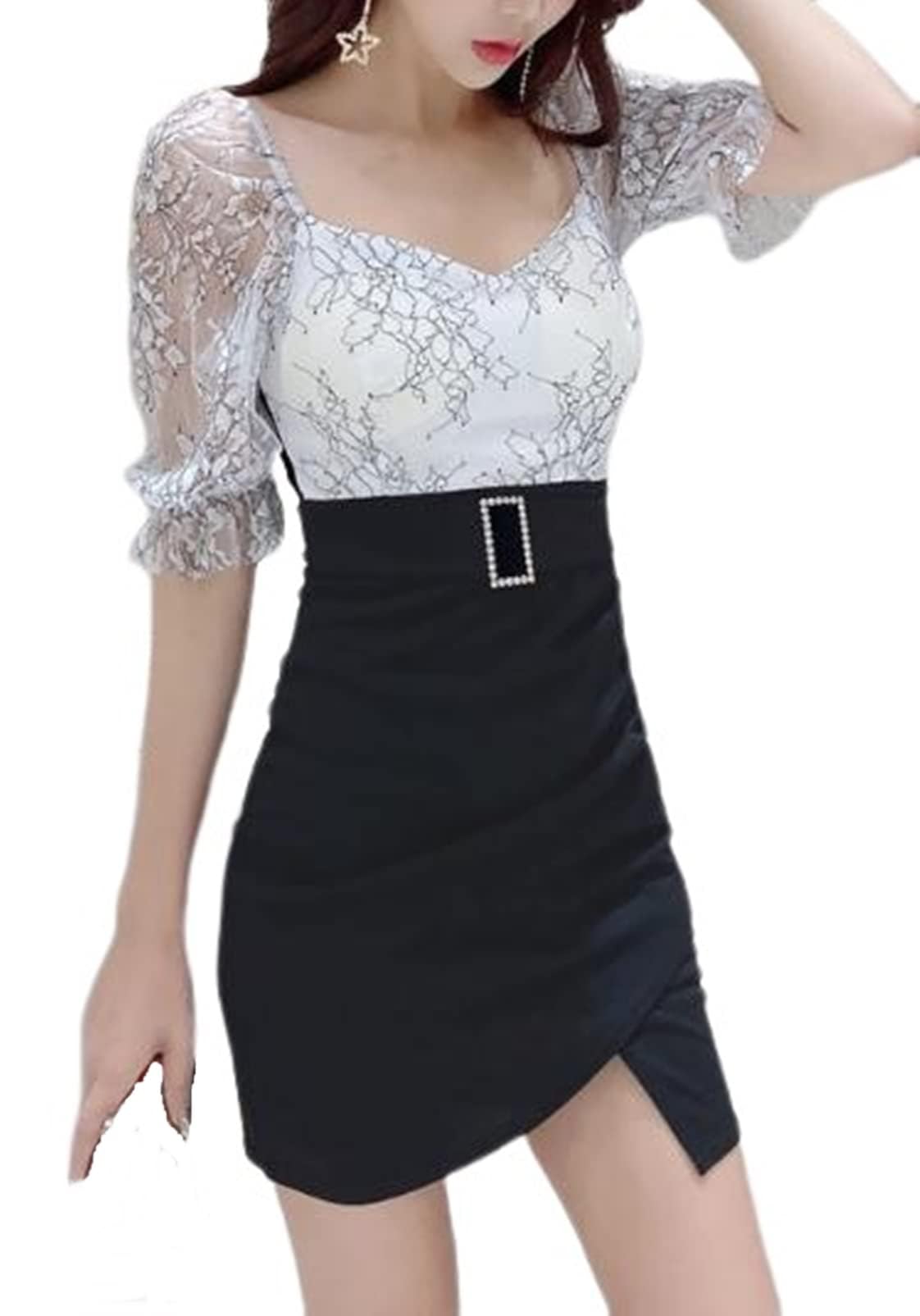 【送料無料】[トーアソーア] ワンピース レディース タイト ミニ きれいめ セクシー レース ドッキング..
