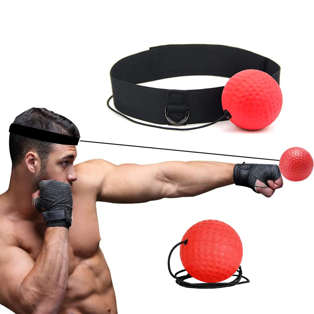 【送料無料】ボクシングボール パンチングボール 格闘技 打撃練習 軽量 練習用ボール 動体視力 反射神経 迅速な反応 パンチ練習 トレーニングストレス解消 ナイロンヘッドバンド 初心者用 色：レッド、サイズ：style1