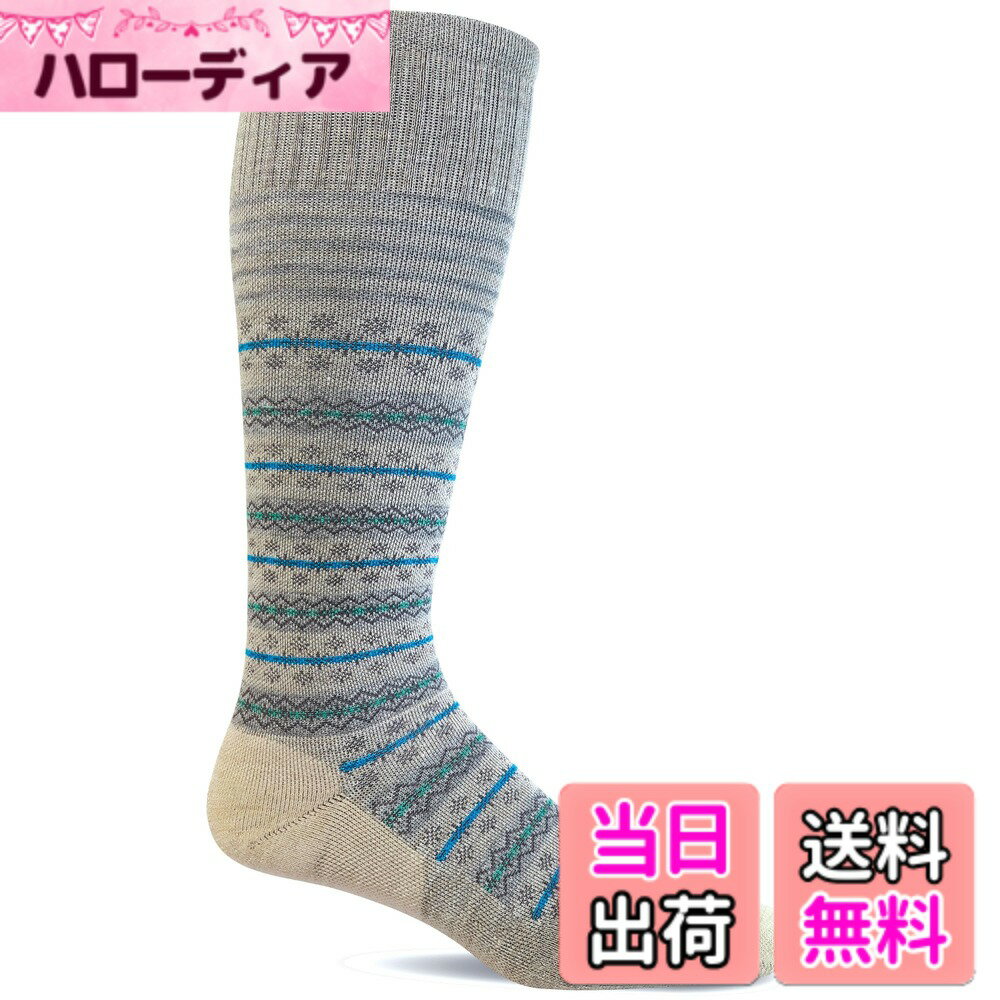 【送料無料】[ソックウェル] メリノウール 着圧 ソックス 【MINI FAIRISLE】 色：バーレイ、サイズ：M-L(4.0)