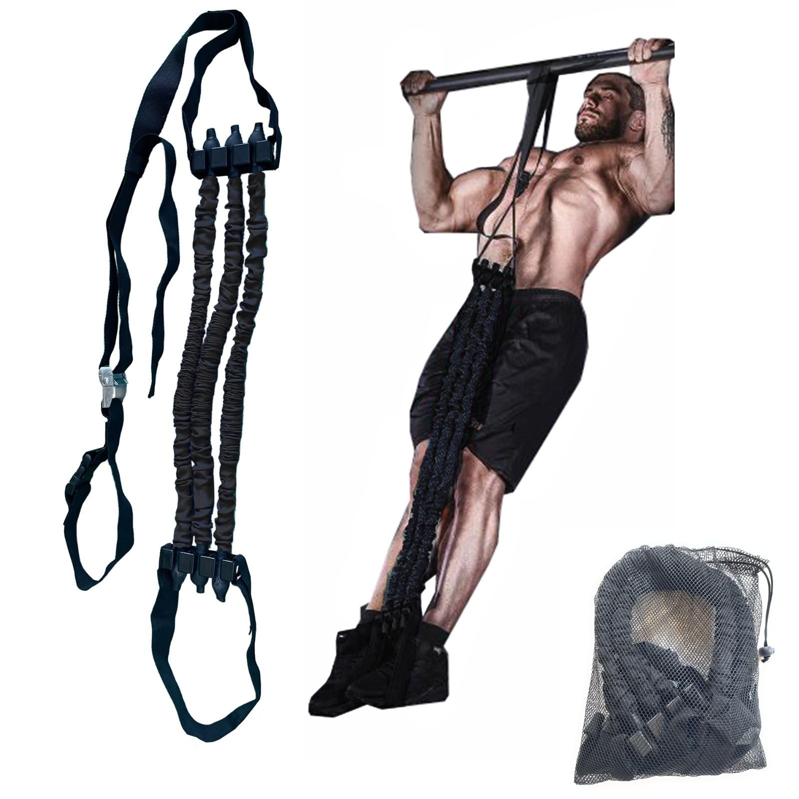 【送料無料】ASPALAND 懸垂 アシスト チューブ 懸垂補助 補佐 筋トレ チューブ 3段階 負荷 調節可能 ボ..