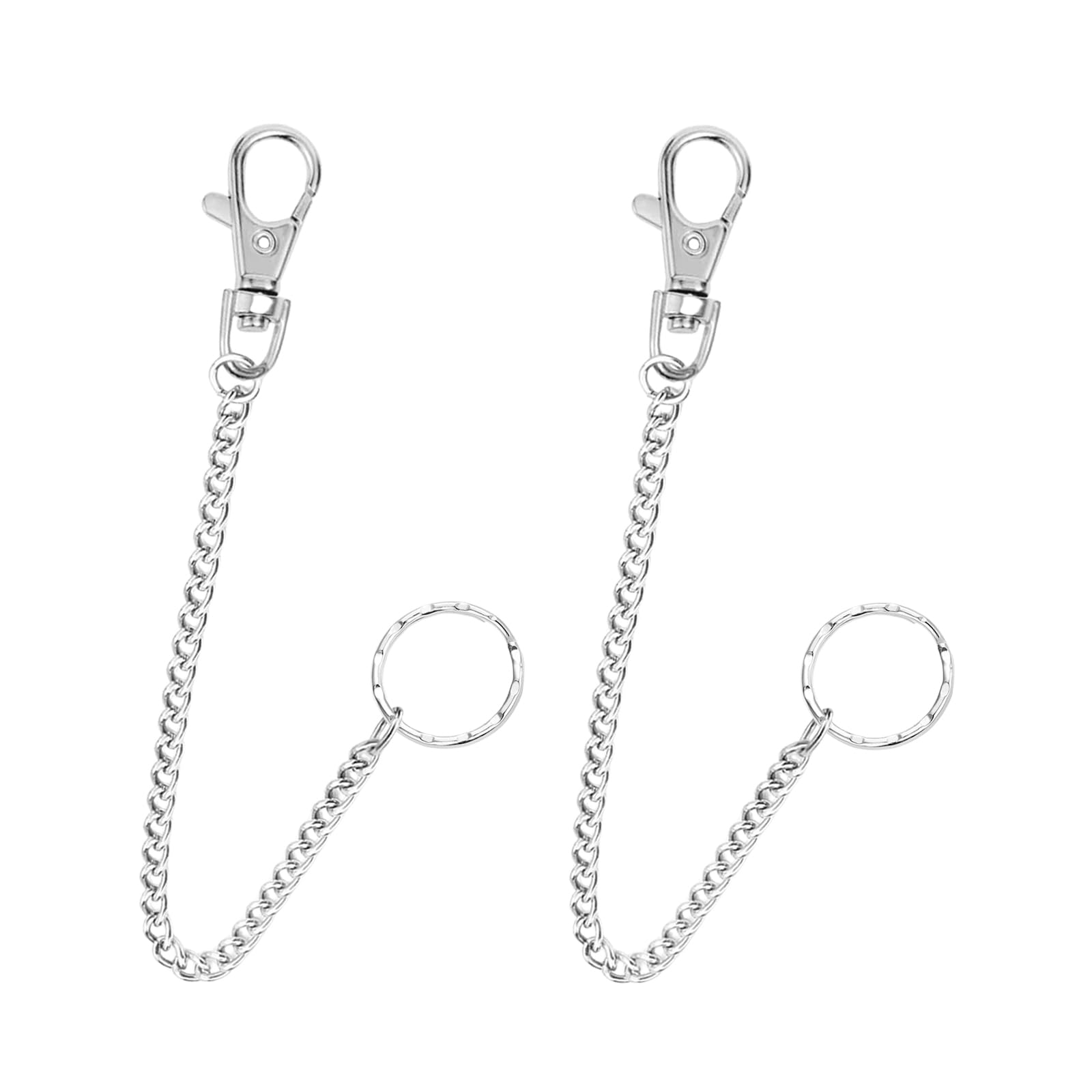 【送料無料】Topatrol ウォレットチェーン キーチェーン 財布チェーン 全長約42cm 2本 ステンレス 合金 丈夫 カニカン付き ウォレットチェーン キーホルダー 喜平チェーン 財布 紛失防止 盗難防止 メンズ