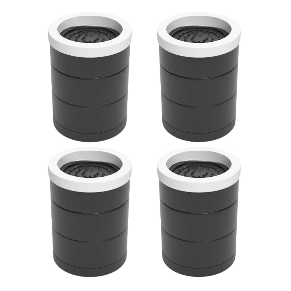 【送料無料】Tropchou 高さ調整 継脚 丸脚 テーブル 机 椅子 ソファ ベッド こたつ 継ぎ足し 丸型 4個セット 色：ブラック、サイズ：3段