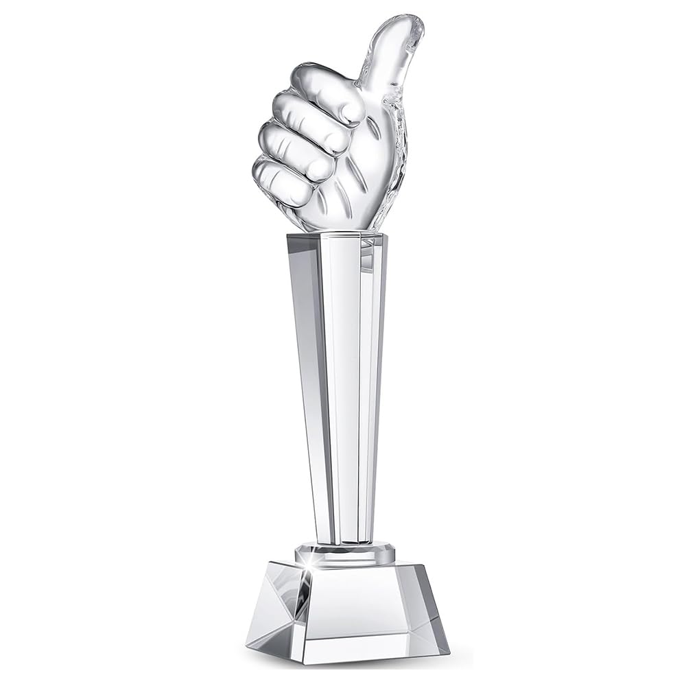【送料無料】トロフィー 親指を立てたトロフィー 賞 クリスタルトロフィー 優秀従業員 名誉賞 コンテ ...