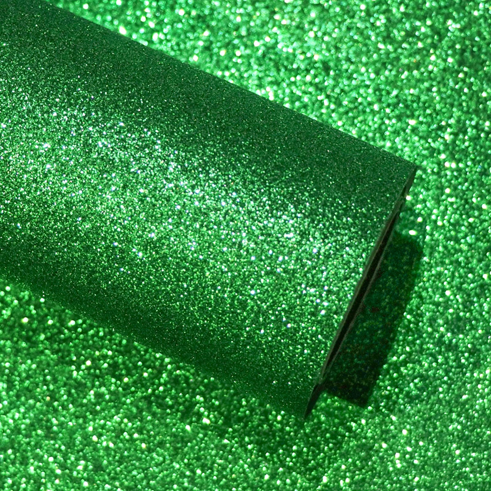 【送料無料】VEELIKE グリッターシート シールタイプ 壁紙 壁紙シール きらきらラメ 蛍光シール 緑 粘..