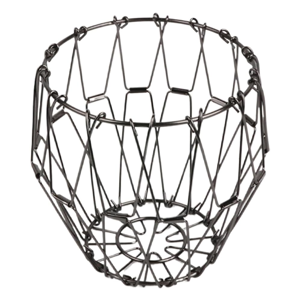 【送料無料】アイデア鉄線フルーツバスケット折りたたみ可能フルーツバスケットスタンド収納バスケット変形インテリア用キッチン収納棚工具 色：ブラック、サイズ：L