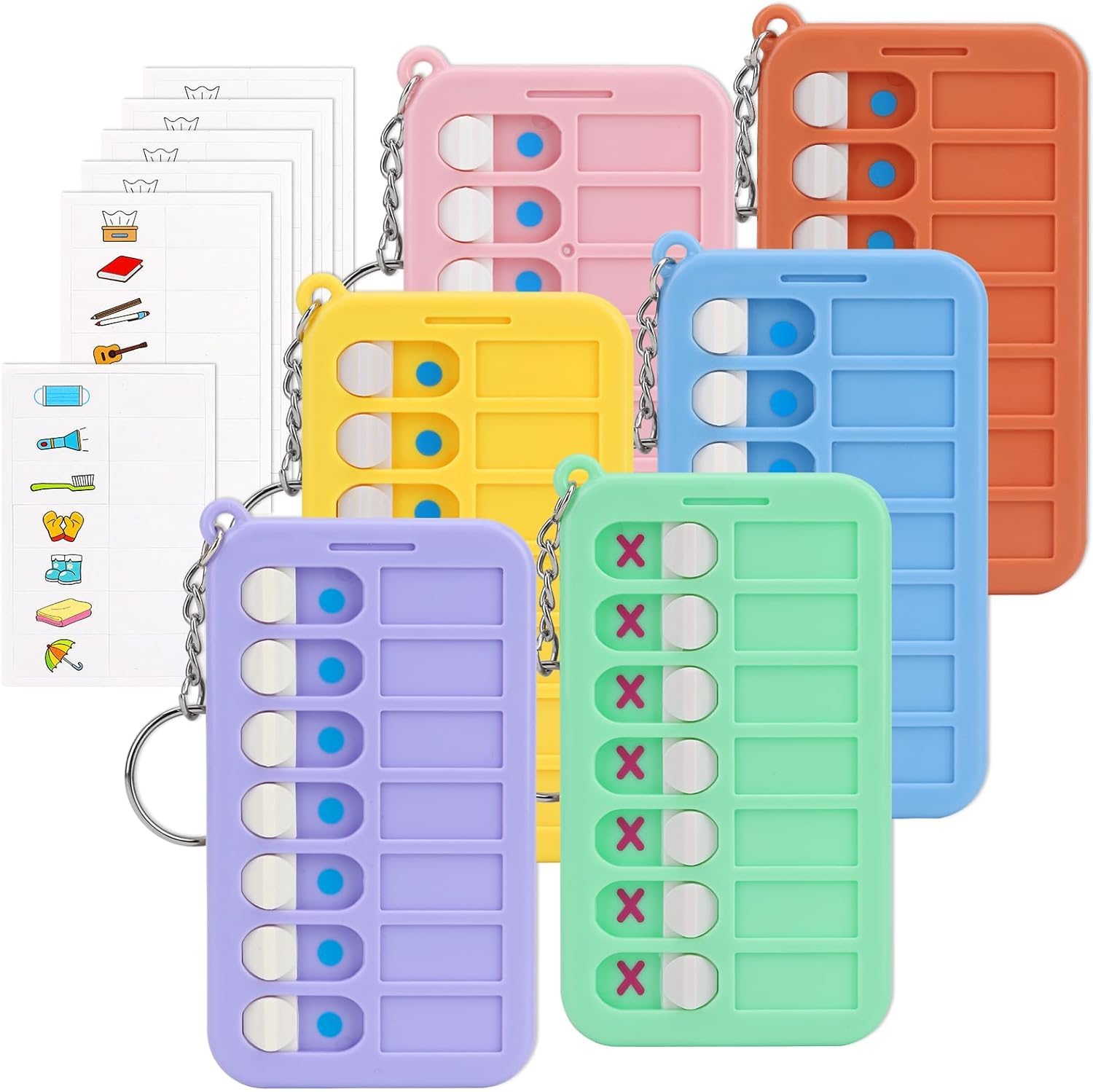 商品情報商品の説明【特徴】：この自律タイマーは、メモ、時間管理、タスク計画、チェックイン機能を一体に備えており、子供の成長に特化した設計です。可愛らしいデザインで、キーホルダーが付いているので持ち運びが便利で、子供が自律的な習慣を身につけるのをサポートする親切な小さな手助けツールです。主な仕様 【機能が多様】：時間管理表機能を持ち、子供の一日の学習、遊び、休憩時間をはっきりと計画できます。子供に時間の割り当てを直感的に理解させ、徐々に時間感覚を築きます。また、タスク計画チェックイン機能としても利用でき、子供がタスクを完了するたびにチェックインでき、達成感と積極性を高めます。【持ち運びが便利な設計】：キーホルダーが付属しており、コンパクトで軽量なので、子供はかばんやキーリングにつけて、いつでもどこでもタスクの進捗状況を確認できます。通学中、休憩時間、外出遊びなど、どんな場面でもタスクと時間を簡単に管理でき、計画を見落とすことがありません。【素材が安全】：環境にやさしい ABS 素材を使用しており、においがなく、無毒で、角が丸められているので、子供が使用する際に怪我をする心配がありません。安全で信頼性の高い製品で、保護者に安心感を与えます。【興味を引き出す】：可愛らしいキャラクターや鮮やかな色彩の組み合わせなど、子供らしい魅力的なデザインで、子供の注意を引きつけ、時間管理とタスクチェックインに積極的に参加する興味を引き出します。計画のスケジュールに抵抗感を感じなくなります。【成長をサポート】：子供が自主的にチェックインタスクを完了することで、自律意識が強化され、自己管理能力が育まれます。これは、これからの学習や生活における自己規律と計画立てに積極的な推進力となり、子供の健全な成長をサポートします。