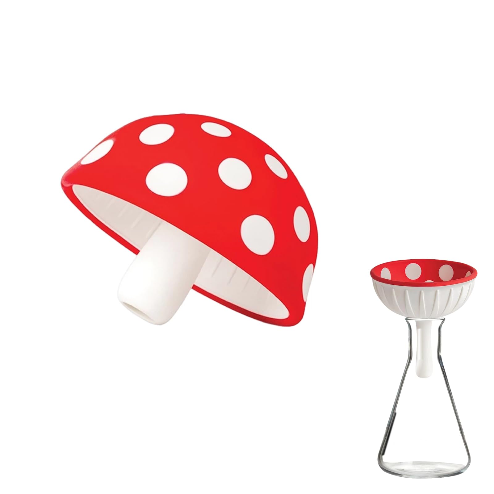 【送料無料】かわいいシリコーンキノコファンネル スプラッシュ防止・広口設計で使い勝手 家庭用オイルディスペンサーや濾過にも対応する多機能小型漏斗 洗いやすく収納もスッ