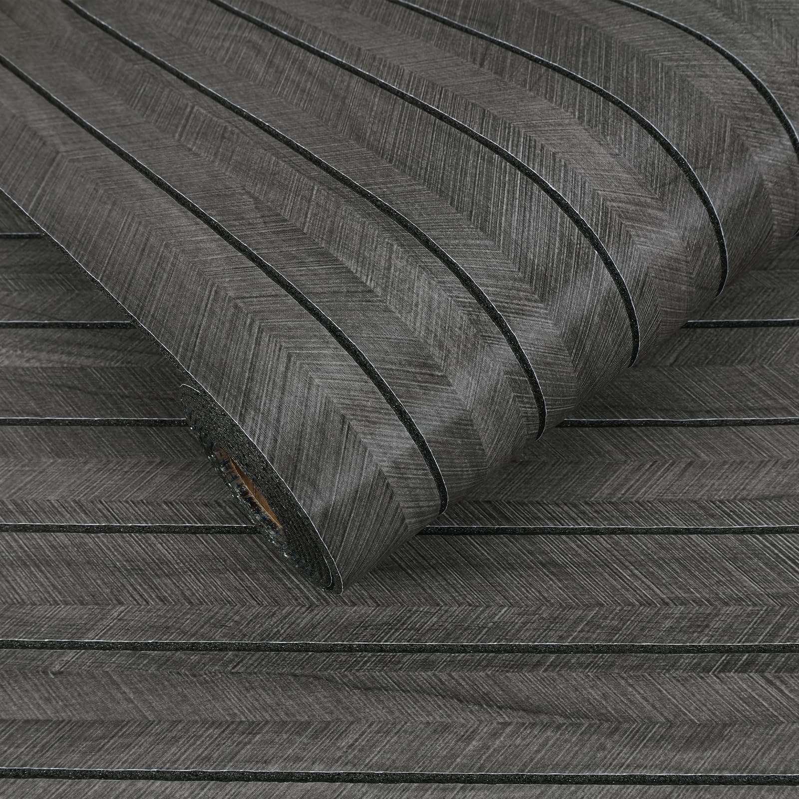 【送料無料】VEELIKE 3D ウォールパネル 壁紙パネル 壁板 壁材 スラットウォール 木目 ウォールステッカー 立体 厚 3mm スポンジ 42.8x300cm 色：ダークグレー、サイズ：幅42.8 cm x 長さ3 m