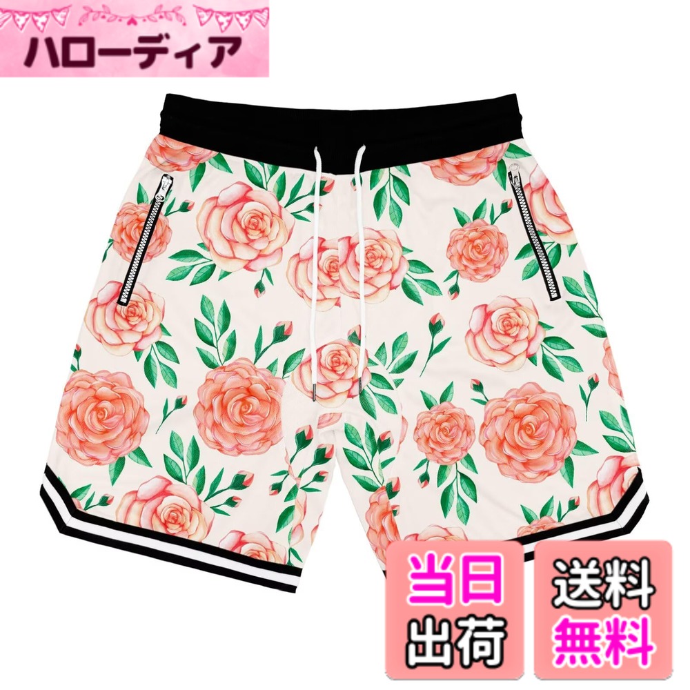 乐天商城 - 【送料無料】[UUEN] バスケットパンツ メンズ スポーツ ウェア ハーフパンツ トレーニング ショートパンツ ランニング ドライメッシュ バスケパンツ UVカット 吸汗速乾 色：HH14、サイズ：3XL