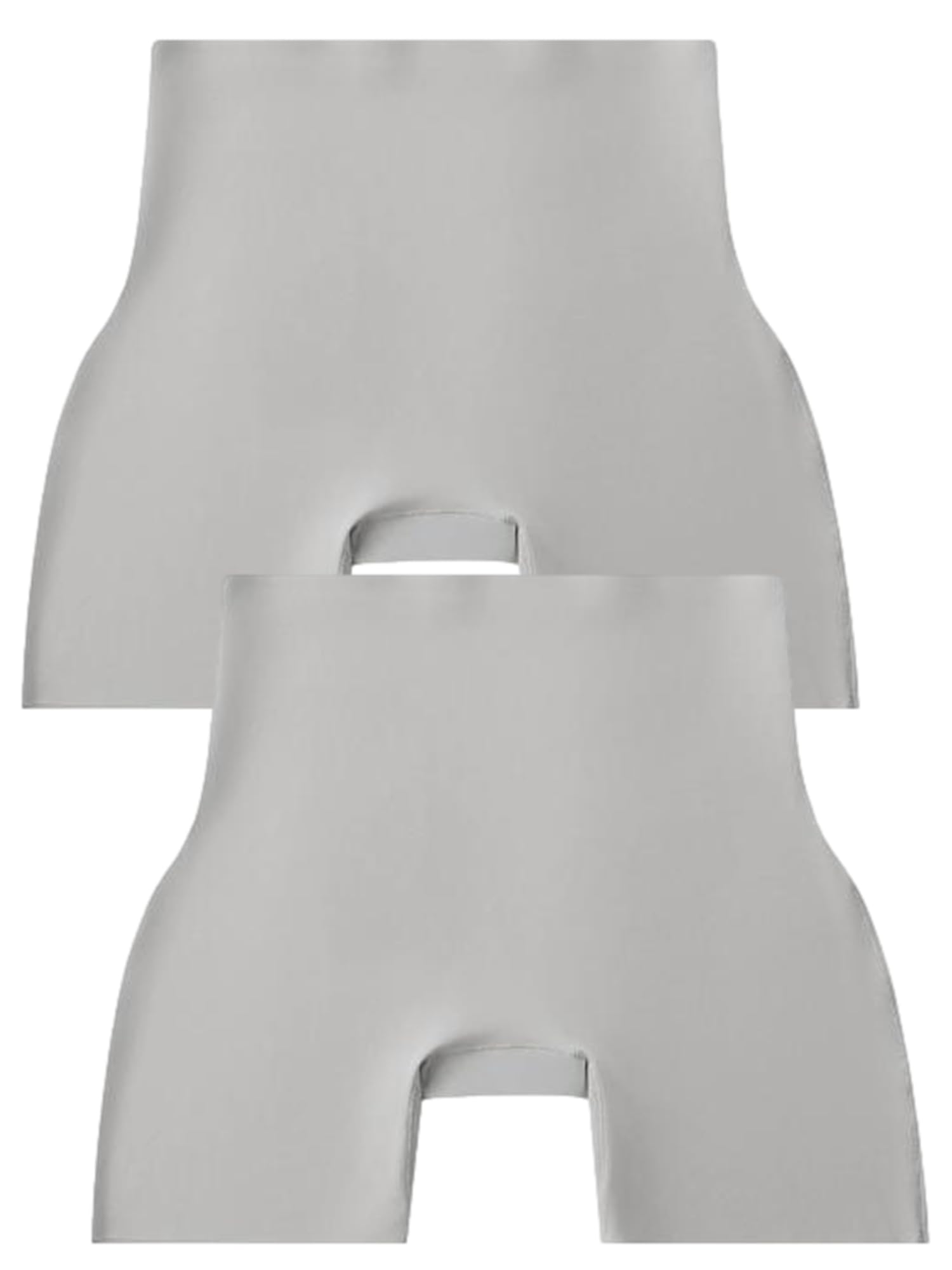 【送料無料】[Aquamie] シームレス ボクサーショーツ 3分丈 2枚組 レディース 響きにくい 跡がつきにくい 美尻 スパッツ ガードル 色：グレー、サイズ：M