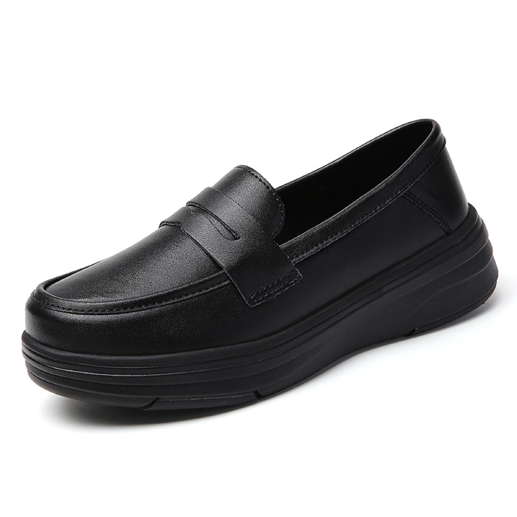 【送料無料】[Beita Sports] 【レザー本革】スニーカー ナースシューズ 立ったまま履ける 2Way仕様 軟かい レディース ウォーキング カジュアルシューズ 学生 ローファー 通気 軽量 防臭 滑にくい 歩きやすい 白 黒 色：2-黒、サイズ：23.5 cm