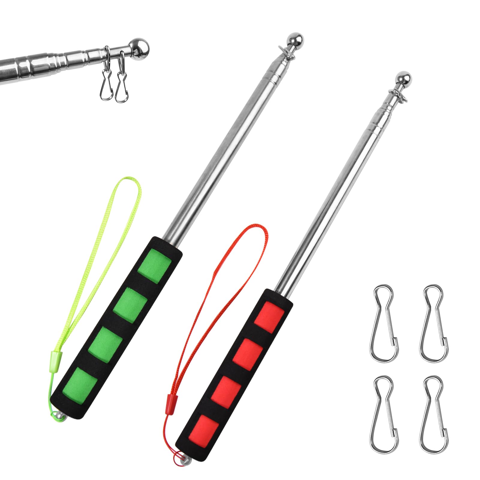 【送料無料】GOLD DEER 2本セット 1.6m 伸縮棒 指示棒 伸縮式ポール 伸縮式手持ち旗竿 ツアーガイド用..