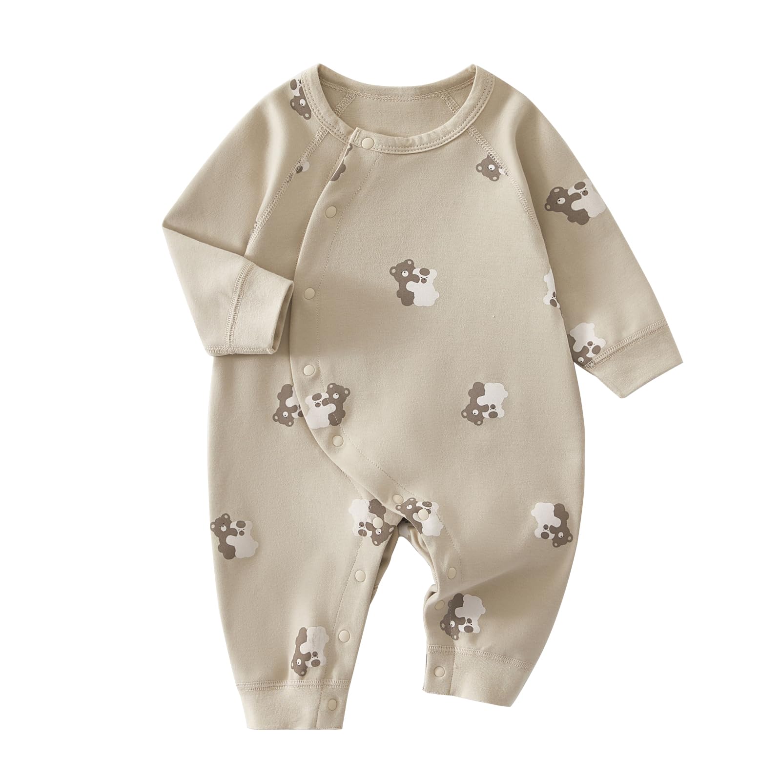 【送料無料】[Utsukusi] ベビー服 長袖 綿 ロンパース カバーオール 前開き 赤ちゃん 新生児服 春 秋 ..