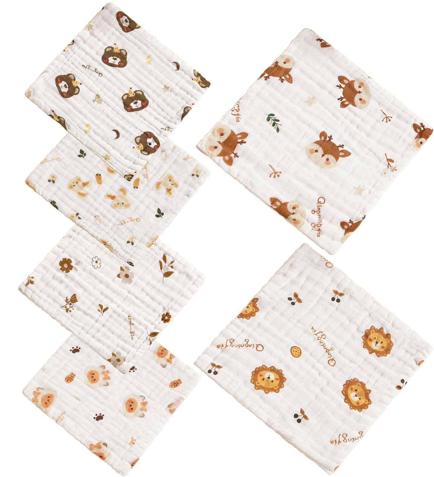 【送料無料】KKigugol ガーゼハンカチ 子供タオル 色：男女兼用(白色）、サイズ：25x25センチメートル ..