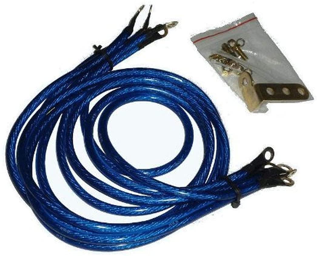 【送料無料】[カロカック]エンジン トルク向上 燃費 音質 発電向上 車 バイク アーシング ワイヤー キット 色：ブルー