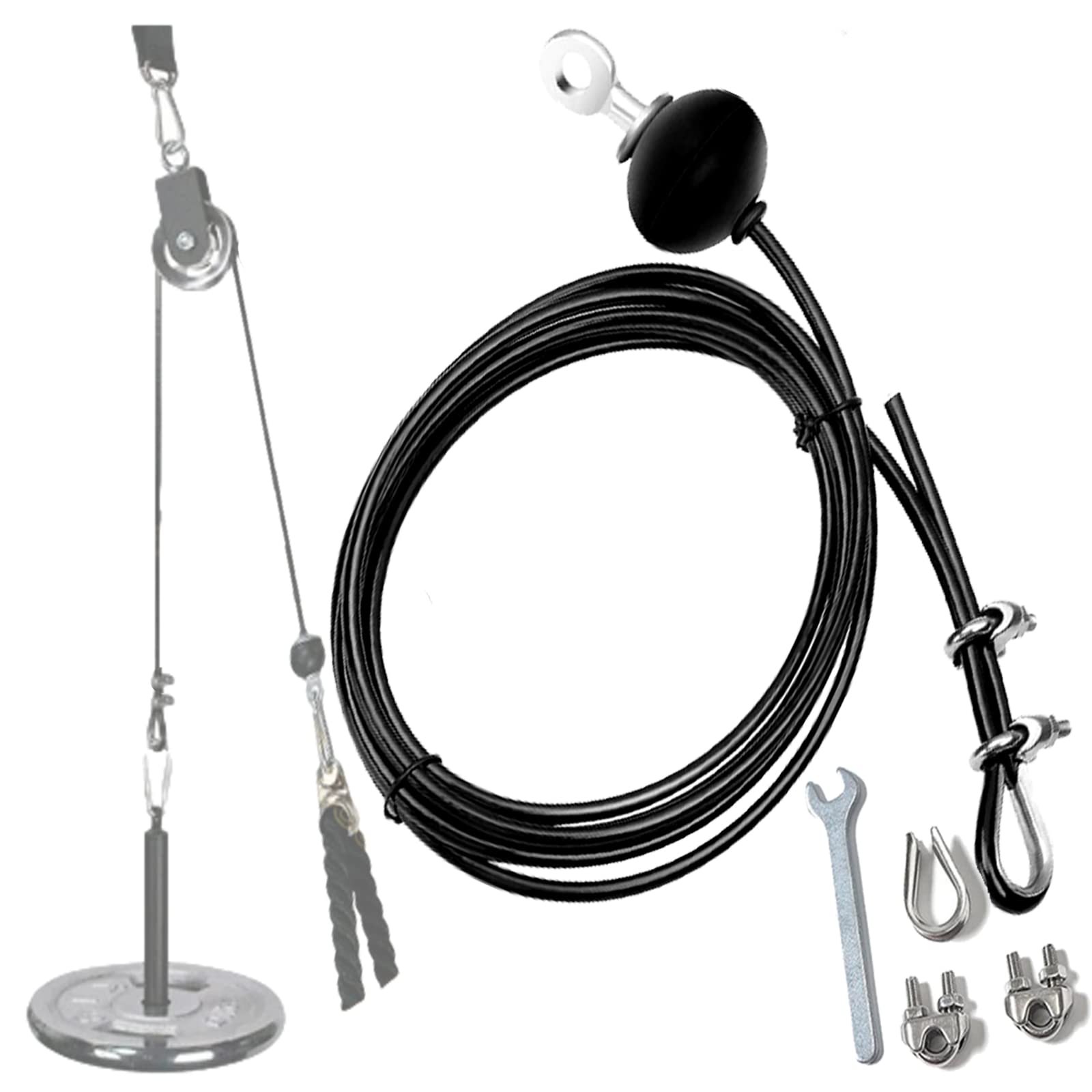 【送料無料】S.fields.inc ワイヤーロープ ケーブルマシン用 アタッチメント ジム トレーニング器具 筋トレ サイズ：3メートル