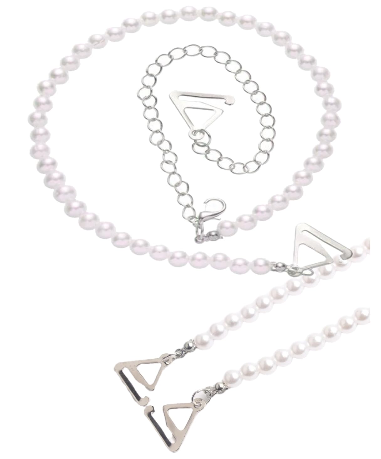 【送料無料】[S.fields.inc] ブラストラップ ランジェリーストラップ 金具 肩ずれ防止 ブラジャー肩紐 色：ホワイト、サイズ：Free Size