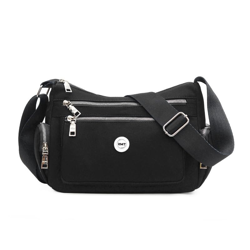 【送料無料】[Welltude] ショルダーバッグ レディース 斜めがけ 小さめ ミニバッグ 軽量 ミニショルダ- バッグ ポシェット ナイロン 色：ブラック、サイズ：28cmx11cmx20cm